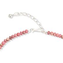 Jay King 18" Rhodochrosite Sterling Silver Beaded Drop Necklace