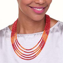 Jay King 5-Strand Red and Orange Coral 18" Necklace