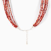Jay King 8 Strand Picante Agate SS Necklace 