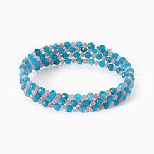 Jay King Apatite & Pink Tourmaline Sterling Silver Coil Bracelet