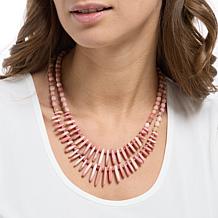 Jay King Australian Pink Opal & Baroque Rose Rhodonite Beaded Necklace