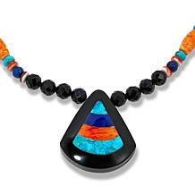 Jay King Black Chalcedony and Multigemstone 18" Necklace