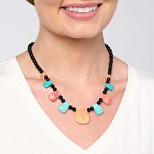 Jay King Black Chalcedony and Multigemstone 18" Necklace