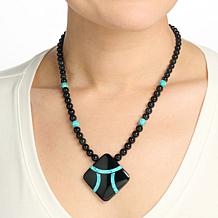Jay King Black Serpentine and Chilean Turquoise Inlay Necklace