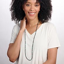 Jay King Black Spinel and Baja Turquoise 36" Necklace