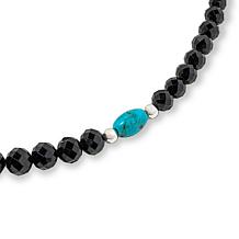 Jay King Black Spinel and Kingman Turquoise Bead 18" Necklace