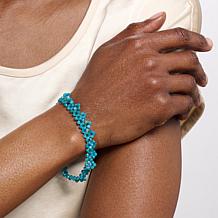 Jay King Blue Apatite Bead Woven Stretch Bracelet