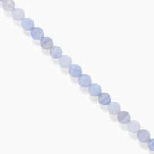 Jay King Blue Chalcedony Graduated Beaded Necklace, Sterling