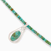 Jay King Chilean Turquoise Pendant Beaded Necklace