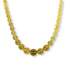 Jay King Compressed Green Amber Graduated Bead 18" Necklace