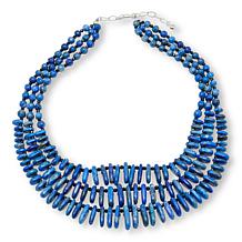 Jay King Denim Lapis and Black Spinel Bead 3-Strand Layered Necklace