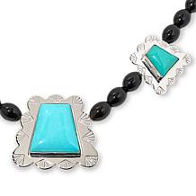 Jay King Gallery Collection Black Chalcedony and Turquoise Necklace