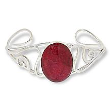 Jay King Gallery Collection Kandy Apple Red Coral Cuff Bracelet