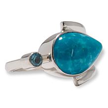 Jay King Gallery Collection Sonoran Turquoise and Blue Topaz Ring