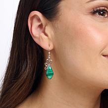 Jay King Gallery Collection Sterling Silver Malachite Drop Earrings