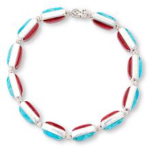 Jay King Gallery Collection Turquoise and Coral Reversible Bracelet