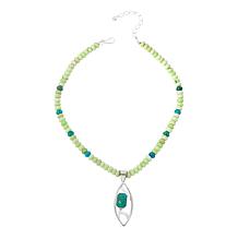 Jay King Gallery Collection Turquoise Pendant w/Meadow Stone Necklace