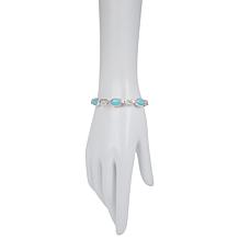 Jay King Kunzite and Cloudy Mountain Turquoise Link Bracelet