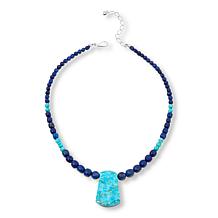 Jay King Lapis and Azure Peaks Turquoise Reversible 18-1/4" Necklace