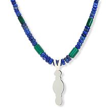 Jay King Lapis and Malachite Beaded Pendant Necklace