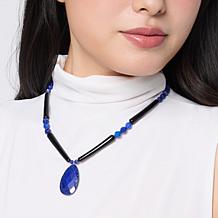 Jay King Lapis & Midnight Chalcedony SS Necklace