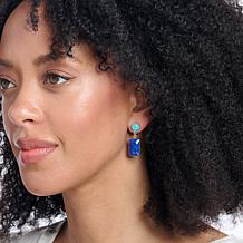 Jay King Lapis and Tyrone Turquoise Sterling Silver Dangle Earrings