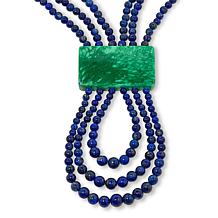 Jay King Lapis and Variscite 3-Strand Necklace