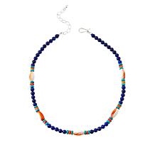Jay King Lapis, Spiny Oyster Shell and Turquoise Bead Necklace