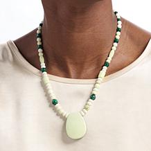 Jay King Malachite and African Meadow Reversible Beaded Necklace