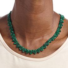 Jay King Malachite Bead Woven Necklace