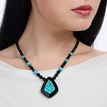 Jay King Midnight Chalcedony & Azure Peaks Turquoise Necklace, Ster...