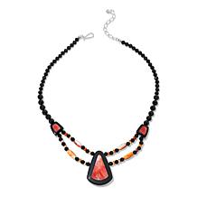 Jay King Midnight Chalcedony & Spiny Oyster Shell Draped 18" Necklace