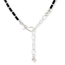 Jay King Midnight Chalcedony Beaded Necklace and Hoop Earrings Set