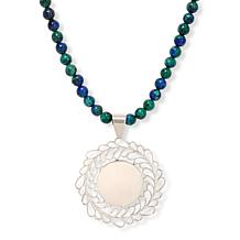 Jay King Milpillas Azurite Malachite Pendant on Beaded Necklace