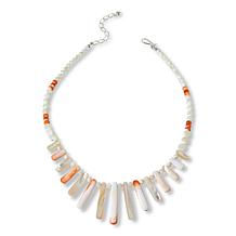 Jay King Mother-of-Pearl and Orange Spiny Oyster Shell Necklace