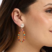 Jay King Multi-Colored Turquoise and Spiny Oyster Drop Earrings