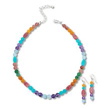 Jay King Multigemstone Bead Necklace and Earring Set