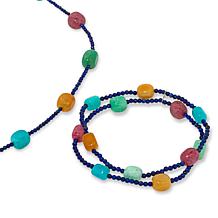 Jay King Multigemstone Bead Necklace and Stretch Bracelet 2-piece Set