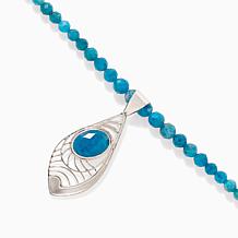 Jay King Neon Blue Apatite Pendant with Beaded Necklace