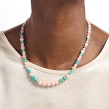 Jay King Peruvian Pink Opal and Turquoise Bead Necklace