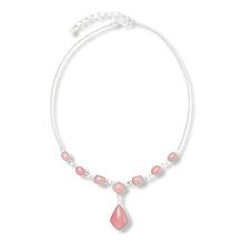 Jay King Peruvian Pink Opal Sterling Silver Station Drop Necklace