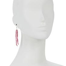 Jay King Pink Tourmaline Bead 3-Strand Dangle Earrings