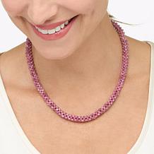 Jay King Pink Tourmaline Bead Woven 18-1/4" Necklace