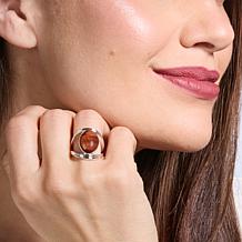 Jay King Red Tiger's Eye Sterling Silver Oval Ring