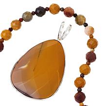 Jay King Reversible Mookaite Pendant with 36" Bead Necklace
