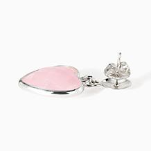 Jay King Rose Quartz Heart Earrings, Sterling Silver