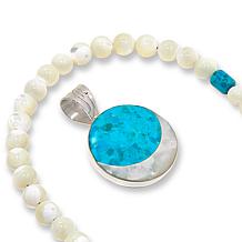 Jay King Royal Blue Turquoise & Mother-of-Pearl Pendant with Necklace