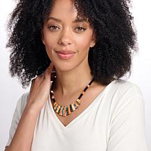 Jay King Spiny Oyster, Abalone & Midnight Chalcedony Necklace