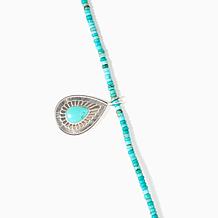 Jay King Sterling Campitos Turquoise Pendant with Beaded Necklace