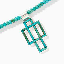 Jay King Sterling Santa Rita Turquoise Beaded Necklace with Pendant